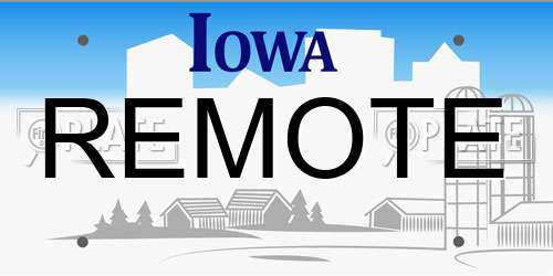 REMOTE Iowa License Plate