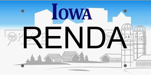 RENDA Iowa License Plate