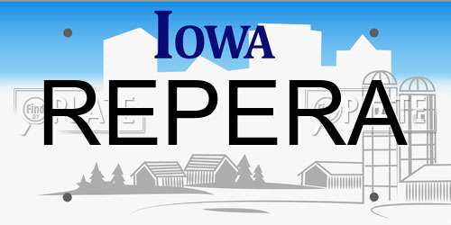 REPERA Iowa License Plate