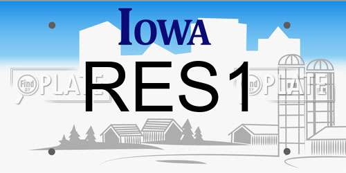 RES1 Iowa License Plate