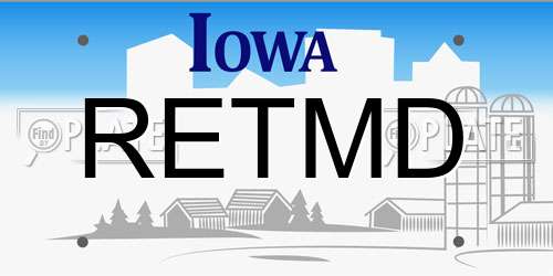 RETMD Iowa License Plate