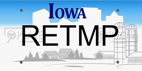 RETMP Iowa License Plate