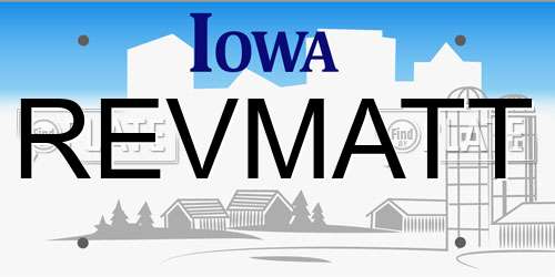 REVMATT Iowa License Plate