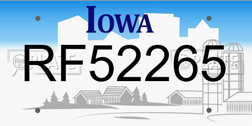 RF52265 Iowa License Plate