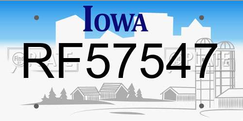 RF57547 Iowa License Plate