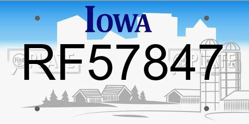 RF57847 Iowa License Plate