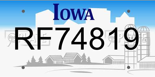 RF74819 Iowa License Plate