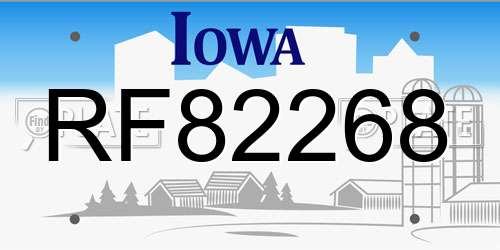 RF82268 Iowa License Plate