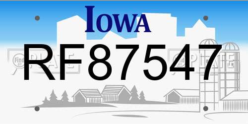 RF87547 Iowa License Plate