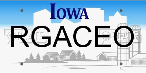 RGACEO Iowa License Plate