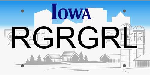 RGRGRL Iowa License Plate