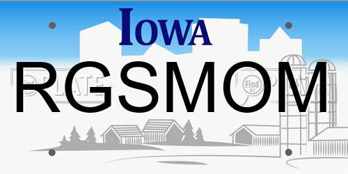 RGSMOM Iowa License Plate