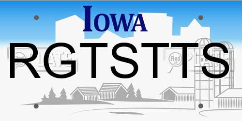 RGTSTTS Iowa License Plate