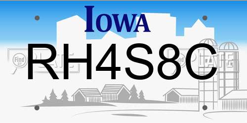 RH4S8C Iowa License Plate