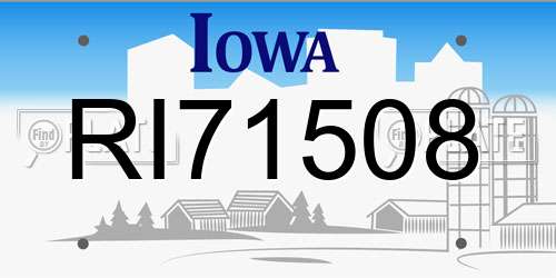 RI71508 Iowa License Plate