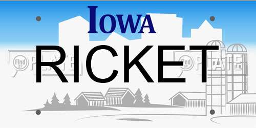 RICKET Iowa License Plate