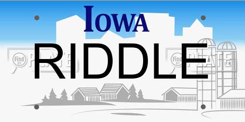RIDDLE Iowa License Plate