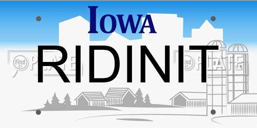 RIDINIT Iowa License Plate