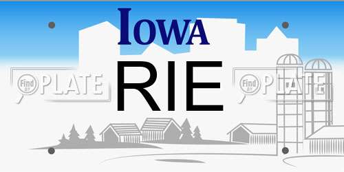 RIE Iowa License Plate