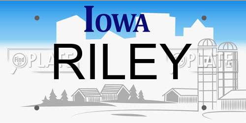 RILEY Iowa License Plate