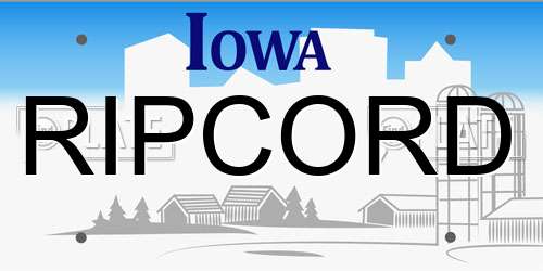 RIPCORD Iowa License Plate