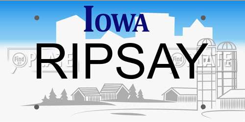RIPSAY Iowa License Plate