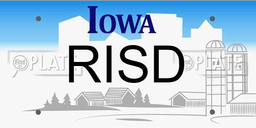 RISD Iowa License Plate