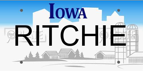 RITCHIE Iowa License Plate