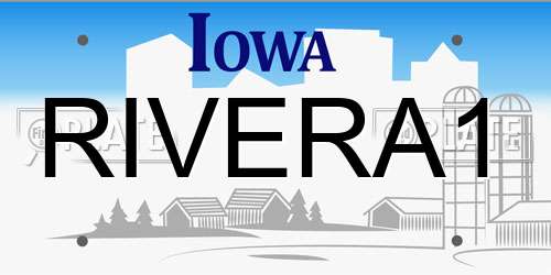RIVERA1 Iowa License Plate