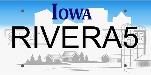 RIVERA5 Iowa License Plate