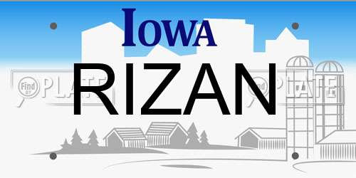 RIZAN Iowa License Plate