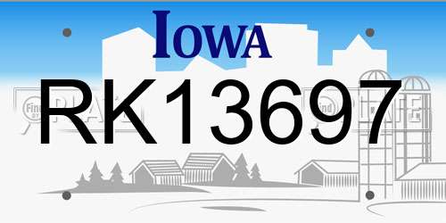 RK13697 Iowa License Plate