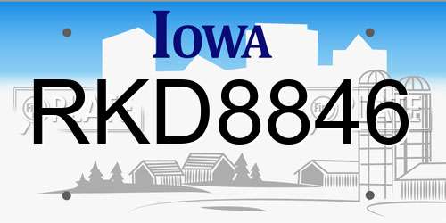 RKD8846 Iowa License Plate