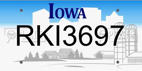 RKI3697 Iowa License Plate