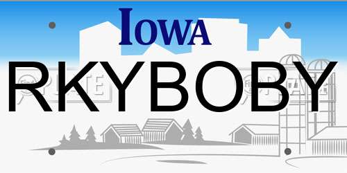 RKYBOBY Iowa License Plate