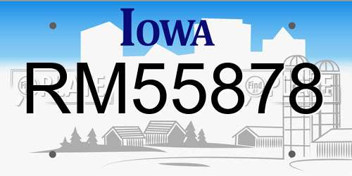 RM55878 Iowa License Plate