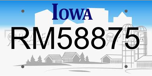 RM58875 Iowa License Plate