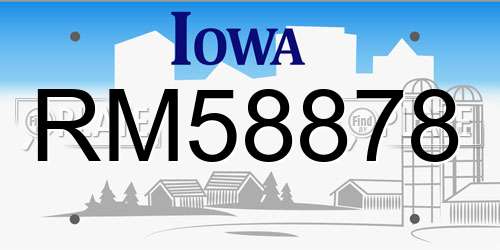 RM58878 Iowa License Plate