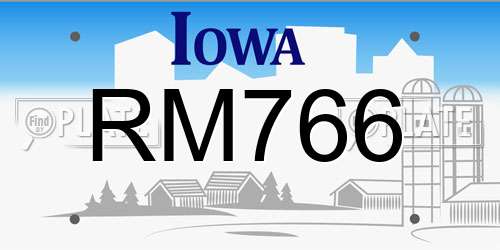 RM766 Iowa License Plate