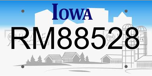 RM88528 Iowa License Plate