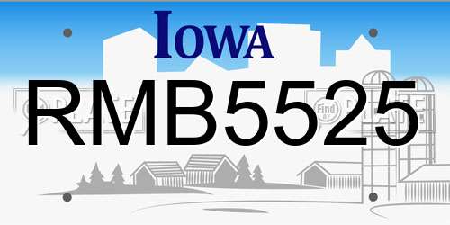 RMB5525 Iowa License Plate