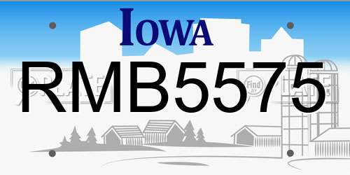 RMB5575 Iowa License Plate