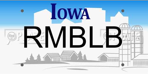 RMBLB Iowa License Plate