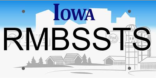 RMBSSTS Iowa License Plate