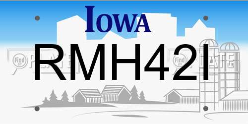 RMH42I Iowa License Plate