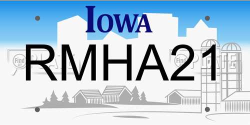 RMHA21 Iowa License Plate