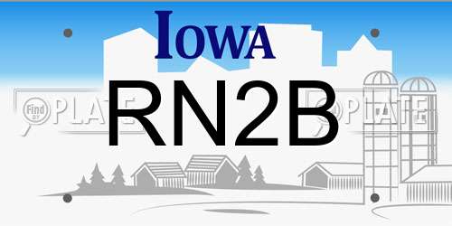 RN2B Iowa License Plate
