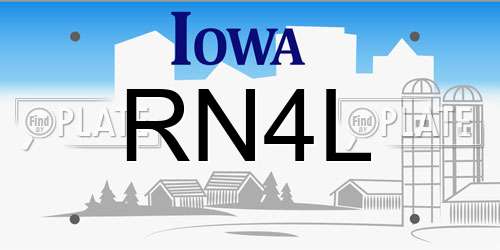 RN4L Iowa License Plate