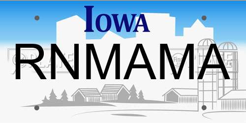 RNMAMA Iowa License Plate