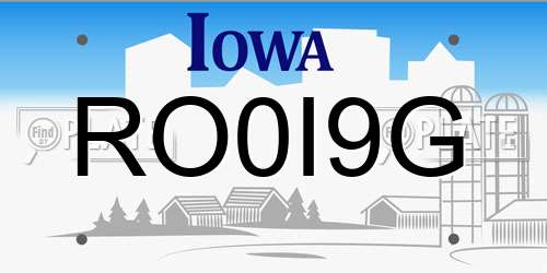 RO0I9G Iowa License Plate